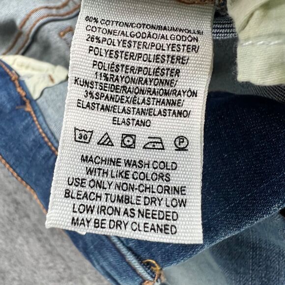 Free People Great Heights Jeans Womens 26 Blue Frayed Skinny Distressed Stretch - Picture 11 of 13